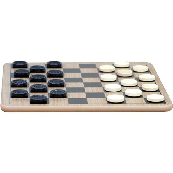 Reversible Wooden Board for Chess,Checkers & Tic-Tac-Toe -24 Interlocking Wooden - Picture 4 of 6